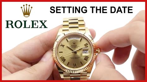 how to set a rolex date|how to adjust Rolex time.